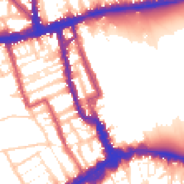 Daytime road noise heatmap for W8 4RN