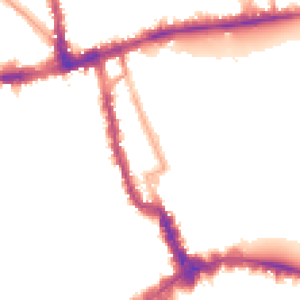 Night-time road noise heatmap for W8 4SA