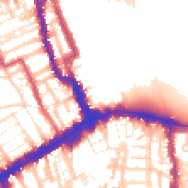 Daytime road noise heatmap for W8 4TR