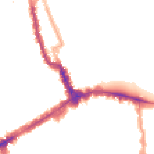 Night-time road noise heatmap for W8 4TR