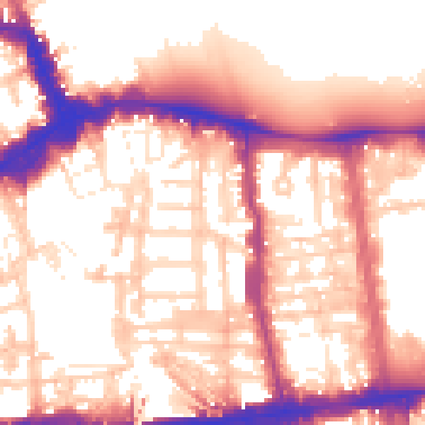 Daytime road noise heatmap for W8 5AA