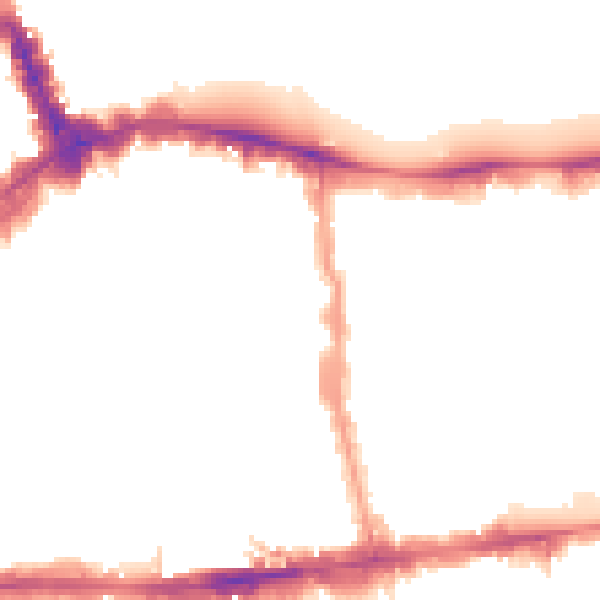 Night-time road noise heatmap for W8 5AD