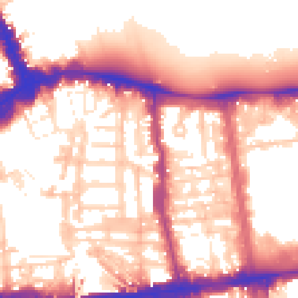 Daytime road noise heatmap for W8 5AL