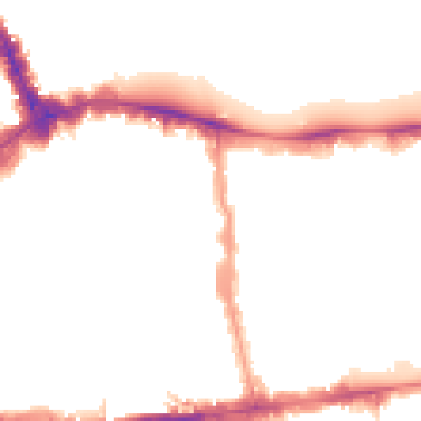 Night-time road noise heatmap for W8 5AL