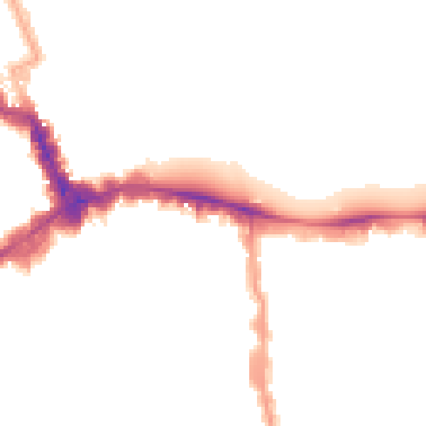 Night-time road noise heatmap for W8 5AU