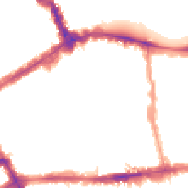 Night-time road noise heatmap for W8 5BT