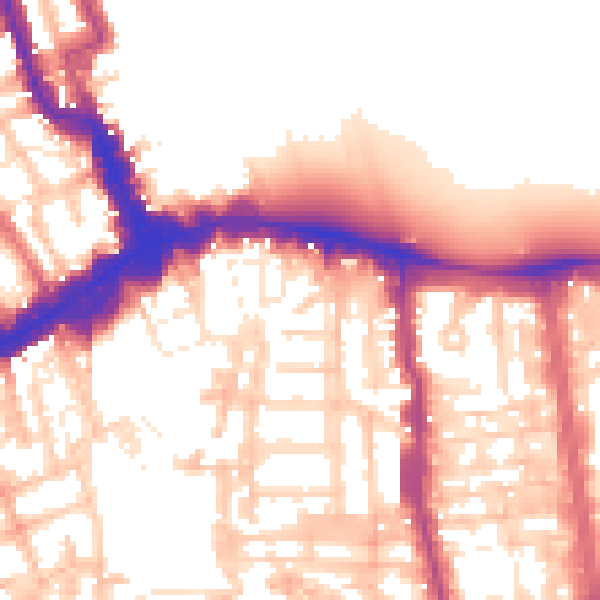 Daytime road noise heatmap for W8 5PB