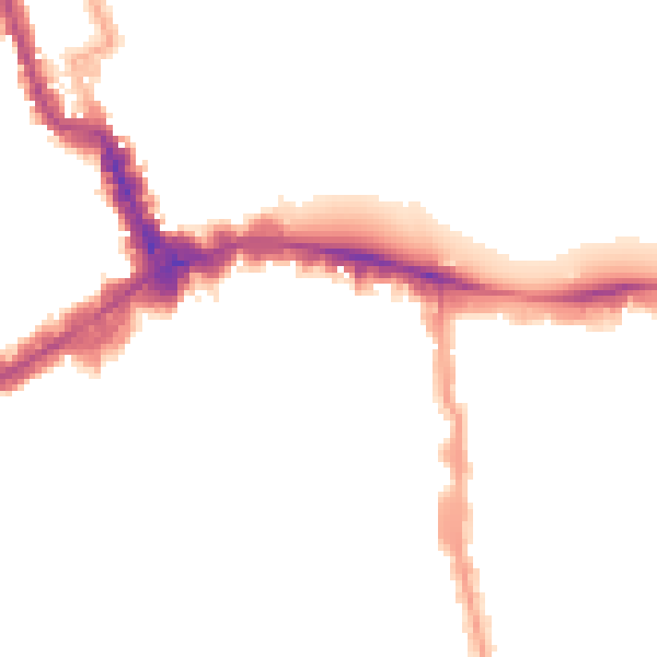 Night-time road noise heatmap for W8 5PB