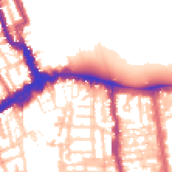 Daytime road noise heatmap for W8 5PG