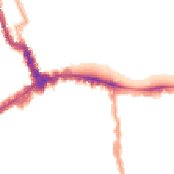 Night-time road noise heatmap for W8 5PG
