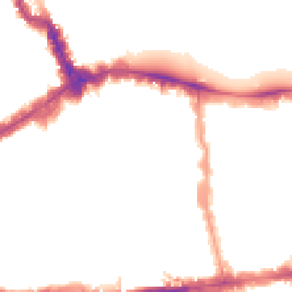 Night-time road noise heatmap for W8 5PH