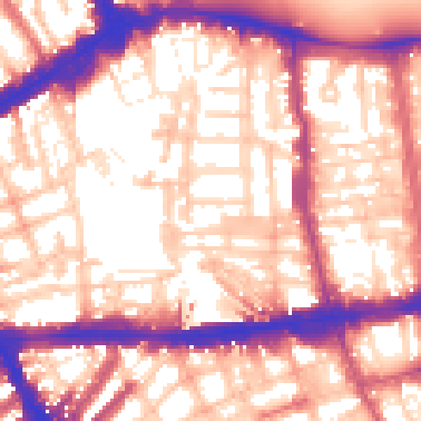 Daytime road noise heatmap for W8 5PU