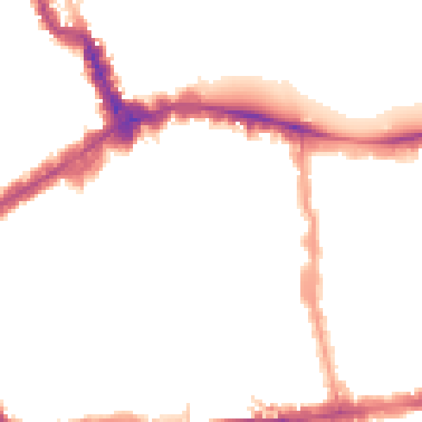 Night-time road noise heatmap for W8 5QE