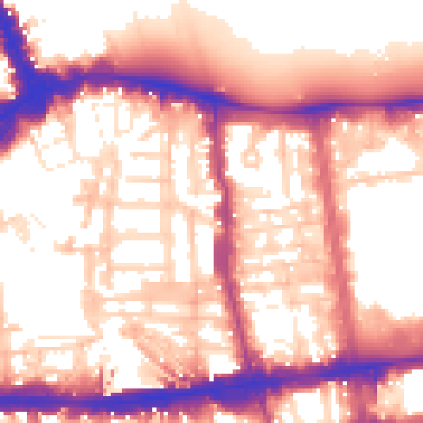 Daytime road noise heatmap for W8 5RU