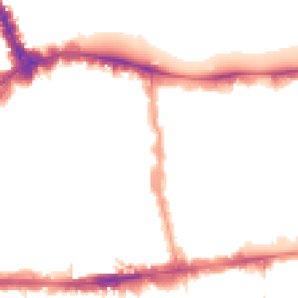 Night-time road noise heatmap for W8 5RU