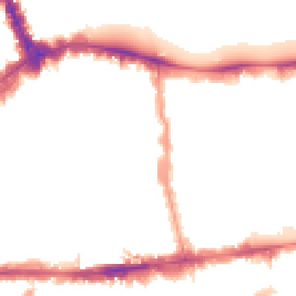Night-time road noise heatmap for W8 5RW