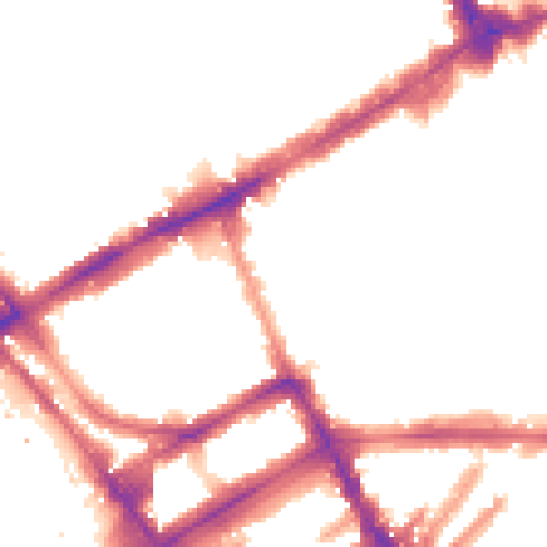 Night-time road noise heatmap for W8 6AA