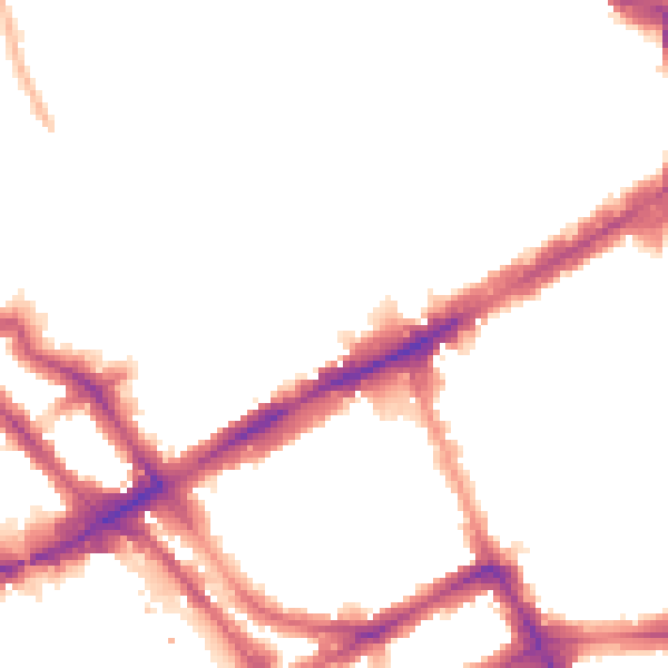 Night-time road noise heatmap for W8 6AX