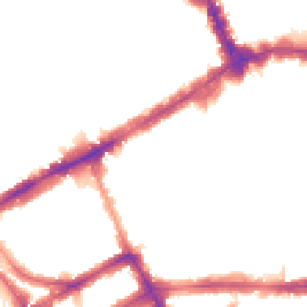 Night-time road noise heatmap for W8 6BJ