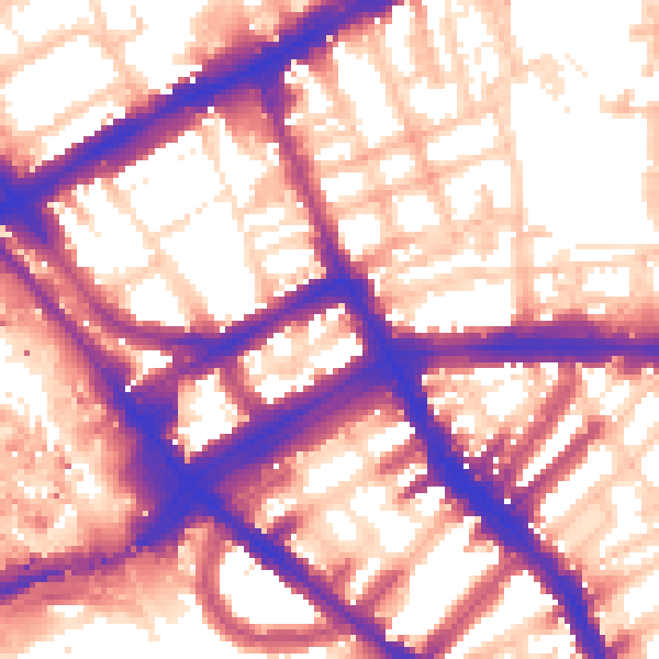 Daytime road noise heatmap for W8 6DG
