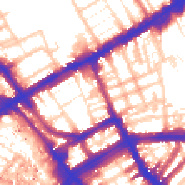 Daytime road noise heatmap for W8 6ER