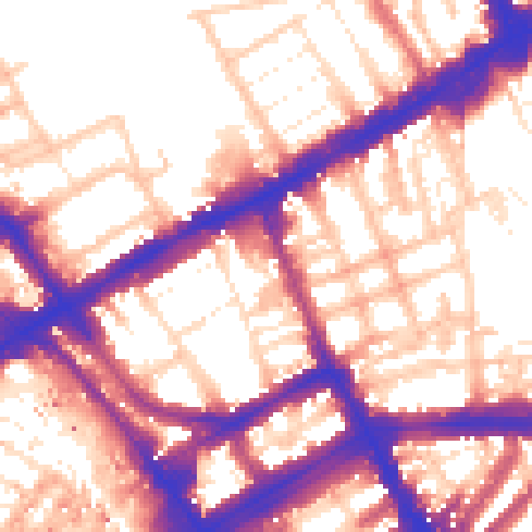 Daytime road noise heatmap for W8 6ET