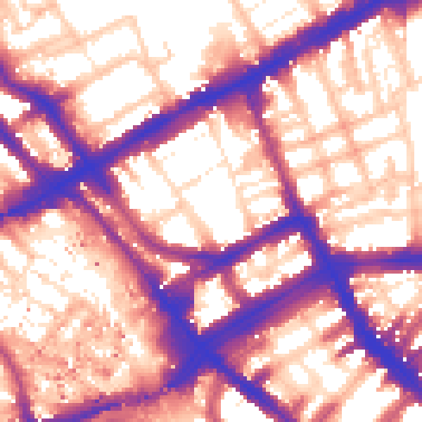 Daytime road noise heatmap for W8 6HR