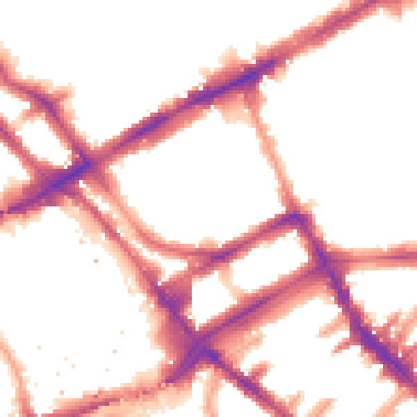 Night-time road noise heatmap for W8 6HR