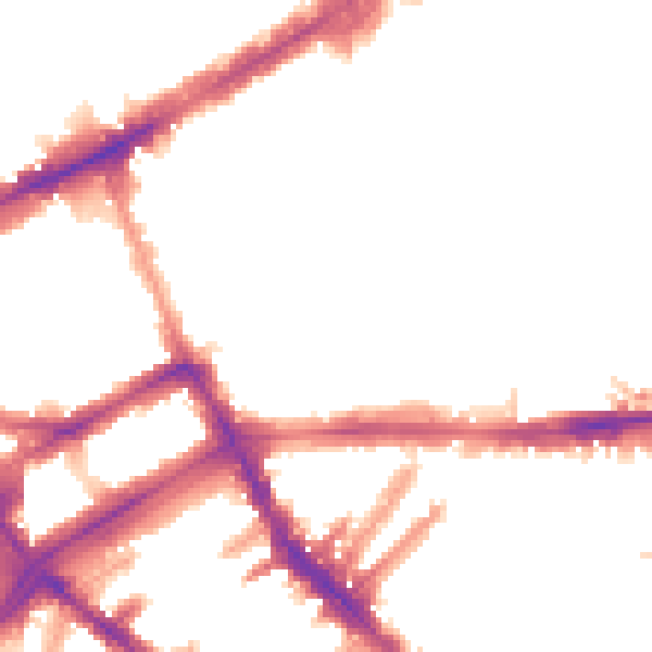 Night-time road noise heatmap for W8 6JP