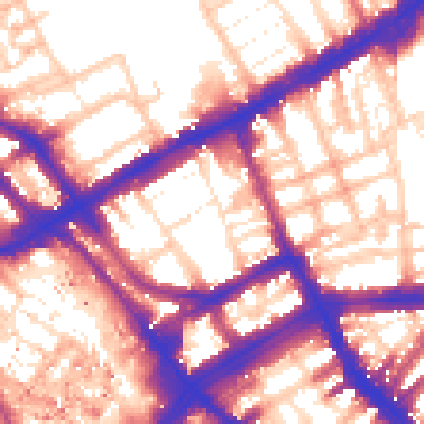 Daytime road noise heatmap for W8 6PF