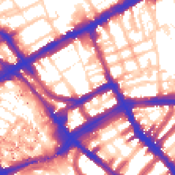 Daytime road noise heatmap for W8 6PG