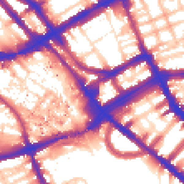 Daytime road noise heatmap for W8 6PH