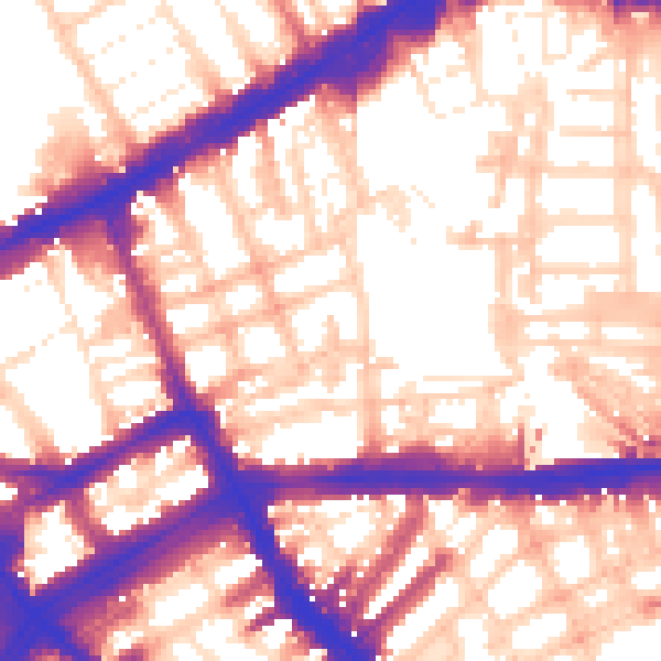 Daytime road noise heatmap for W8 6RH