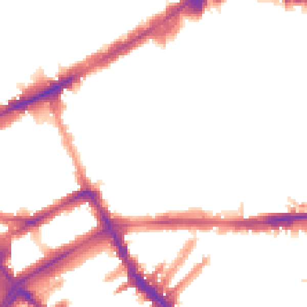 Night-time road noise heatmap for W8 6RH