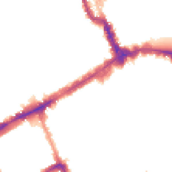 Night-time road noise heatmap for W8 6SU