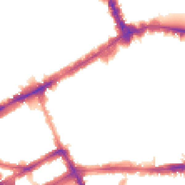 Night-time road noise heatmap for W8 6TN