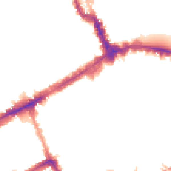Night-time road noise heatmap for W8 6TY