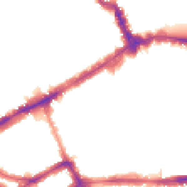 Night-time road noise heatmap for W8 6UG