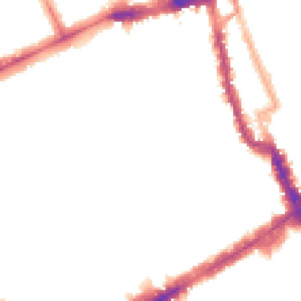 Night-time road noise heatmap for W8 7AD