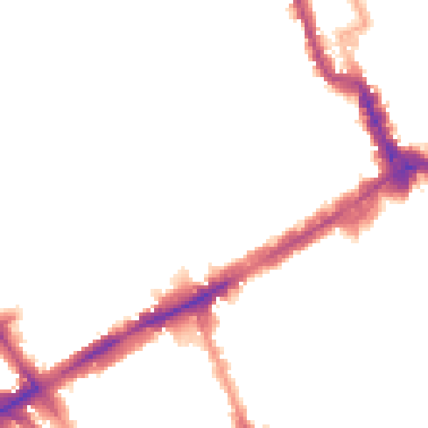 Night-time road noise heatmap for W8 7BP
