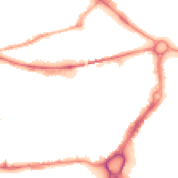 Night-time road noise heatmap for WA1 1AJ