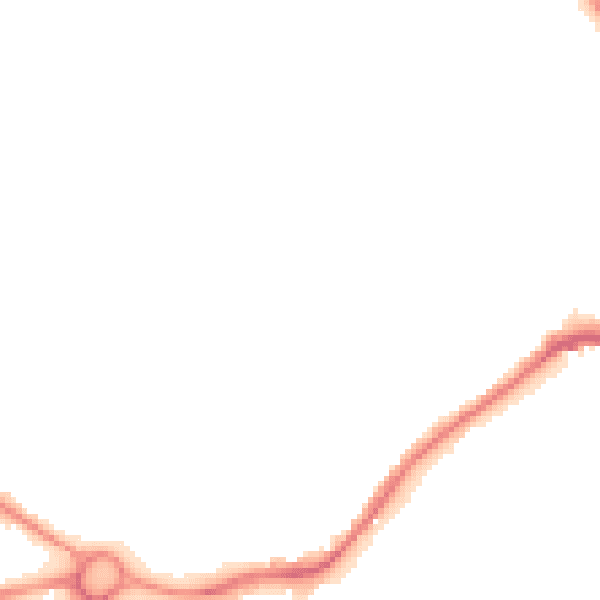 Night-time road noise heatmap for WA1 3QB