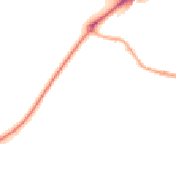 Night-time road noise heatmap for WA11 0AT