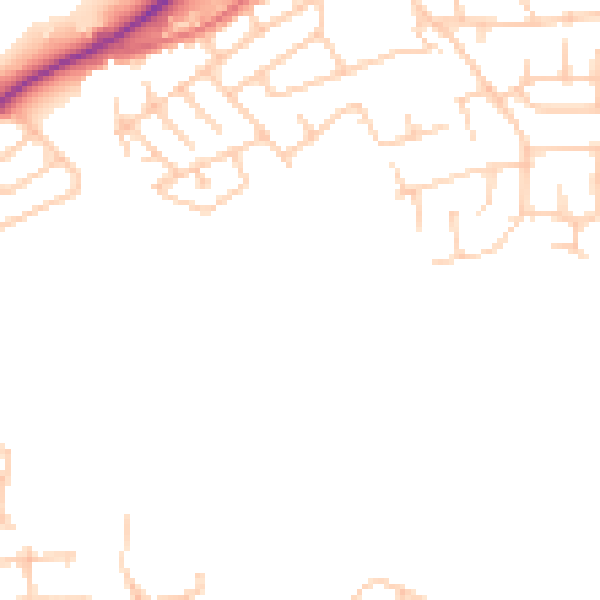 Daytime road noise heatmap for WA11 0DQ