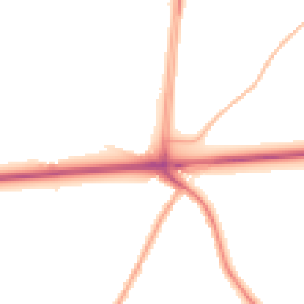 Night-time road noise heatmap for WA11 7QE