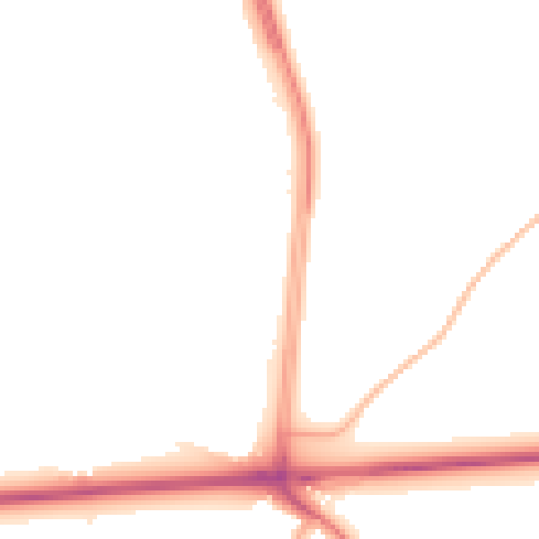 Night-time road noise heatmap for WA11 7QF