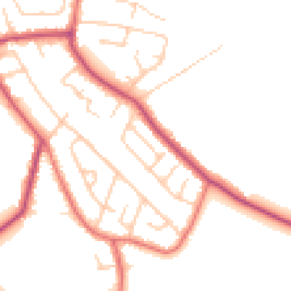 Daytime road noise heatmap for WA11 8BG
