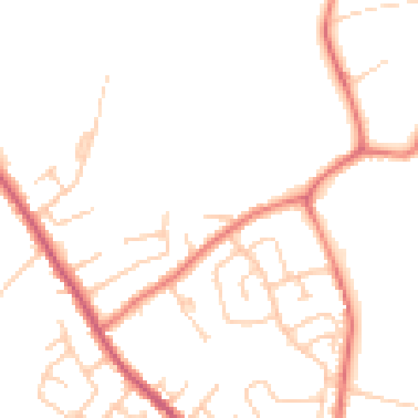 Daytime road noise heatmap for WA11 8JH