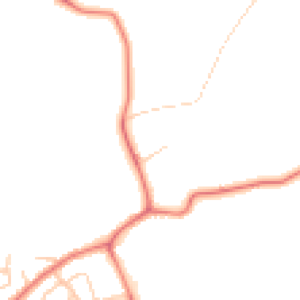 Daytime road noise heatmap for WA11 8PH