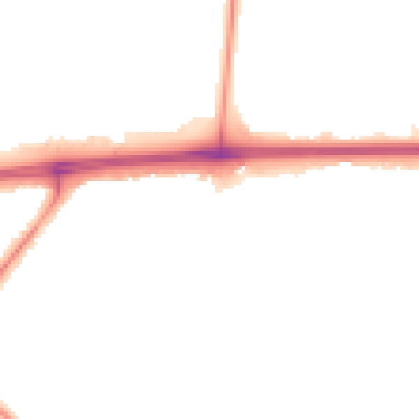 Night-time road noise heatmap for WA11 9AF